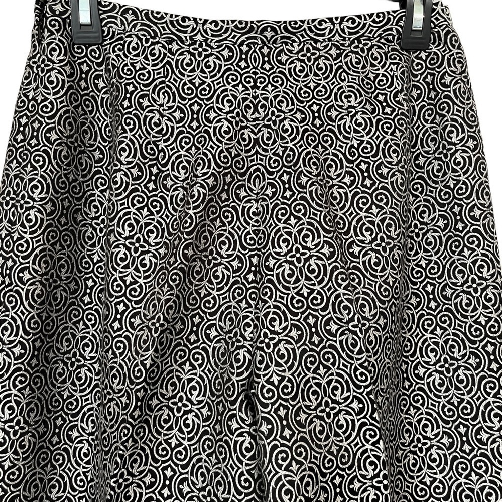 Talbots Petites 100% Pure Silk Black Print Ankle Pants Size 8 Petite - Picture 5 of 14